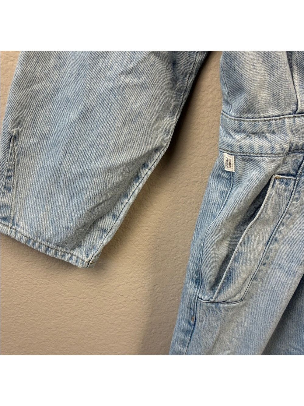 Citizens Of Humanity Gema Denim Jumpsuit Barrel Leg Cargo Long Sleeves Jeans 8 - Picture 7 of 12